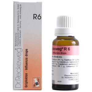 dr. reckeweg r6 gripfektan influenza drops 22ml – for influenza, flu, fever, cold, body aches, viral infections & respiratory symptoms