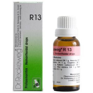 dr. reckeweg r13 prohaemorrin drops 22ml – for haemorrhoids, piles, bleeding piles, anal fissures, rectal pain & constipation relief