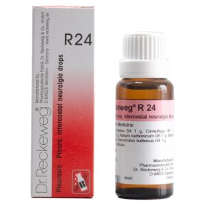 dr reckeweg r24 pleurasin drops 22ml for pleurisy, intercostal neuralgia, chest pain, rib pain, breathing difficulty & lung inflammation
