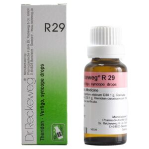 dr reckeweg r29 (theridon) vertigo and syncope drops 22ml – effective relief for vertigo, dizziness, fainting (syncope), motion sickness, travel sickness and sea sickness