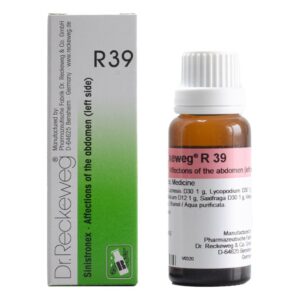 dr. reckeweg r39 (sinistronex) drops 22ml – left side abdominal pain, colic, gastritis, splenic pain, constipation, flatulence & digestive disorders