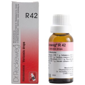 dr reckeweg r42 haemovenin varicosis drops 22ml – for varicose veins, haemorrhoids (piles), venous congestion, leg swelling & poor circulation