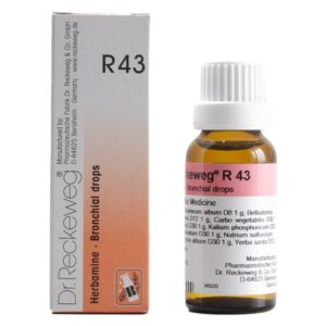 dr reckeweg r43 (herbamine) bronchial drops 22ml – for bronchitis, chronic cough, asthma, respiratory infections & chest congestion