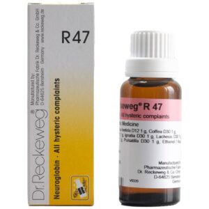 dr reckeweg r47 neuroglobin drops 22ml – for hysteria, nervous disorders, anxiety, emotional instability, stress, insomnia & neurological weakness