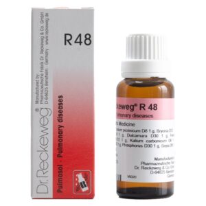 dr. reckeweg r48 (pulmosol) pulmonary diseases drops 22ml – for bronchitis, asthma, chronic cough, lung infections, breathlessness & respiratory disorders