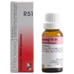 dr. reckeweg r51 thyreosan drops 22ml – for hyperthyroidism, thyroid intoxication, nervousness, palpitations, weight loss & metabolic imbalance