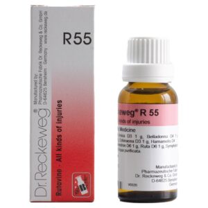 dr. reckeweg r55 (rutavine) drops – homeopathic remedy for injuries, trauma, sprains, bruises, muscle pain, wounds, shock & post injury recovery – 22ml