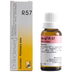 dr reckeweg r57 (scorosan) pulmonary tonic drops 22ml for chronic bronchitis, asthma, cough, respiratory infections & lung weakness