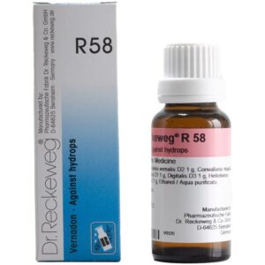 dr reckeweg r58 (vernadon) drops 22ml – for hydrops, water retention, oedema, fluid accumulation, ascites, swelling & dropsy relief
