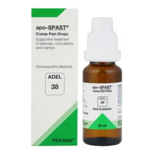 adel 38 (apo spast) cramp pain drops 20ml – for muscle cramps, spasms, convulsions, seizures, twitching & nervous system disorders