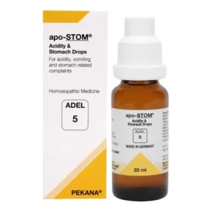 adel 5 (apo stom) drops 20ml – for acidity, gas, indigestion, bloating, heartburn, gastritis & stomach disorders
