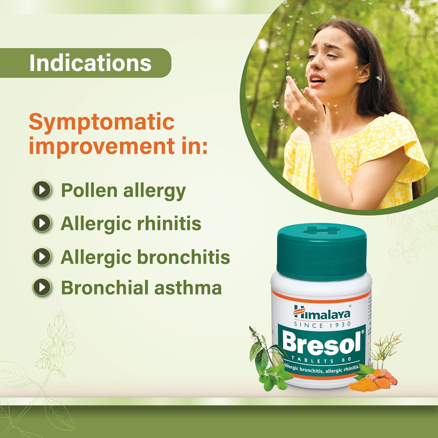 Himalaya Bresol Tablet for Respiratory Health | Allergic Rhinitis, Bronchitis, Sinusitis, Hay Fever, Nasal Congestion & Respiratory Allergy Support | 60 Tablets - Image 4